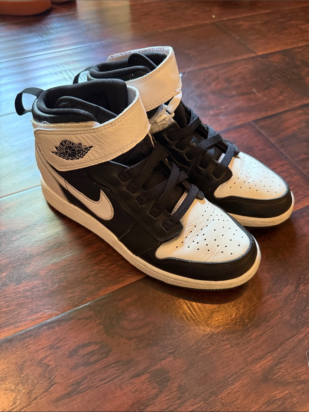 Size 6Y - Air Jordan 1 Hi FlyEase GS Black White Oreo Panda Y2K